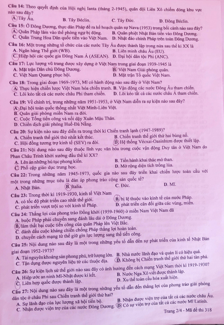 Dap an mon Lich su anh 2