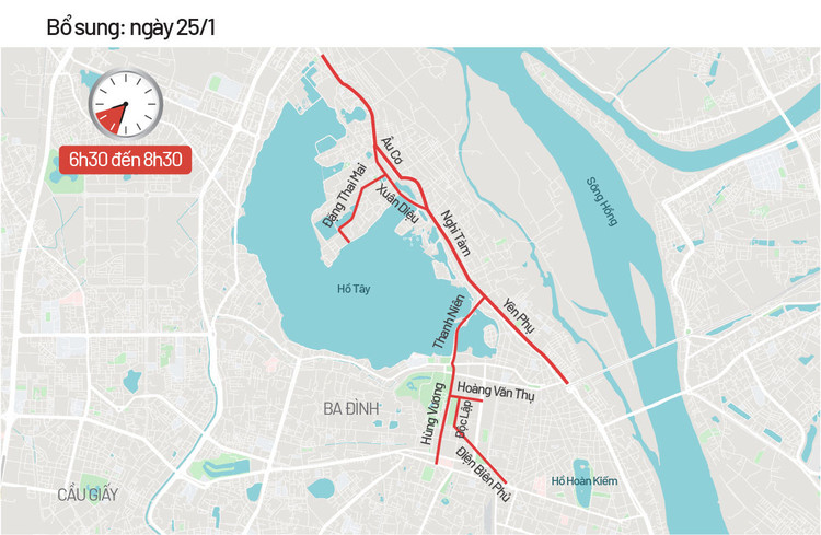 Bản đồ cấm đường phục vụ Đại hội Đảng ảnh 3