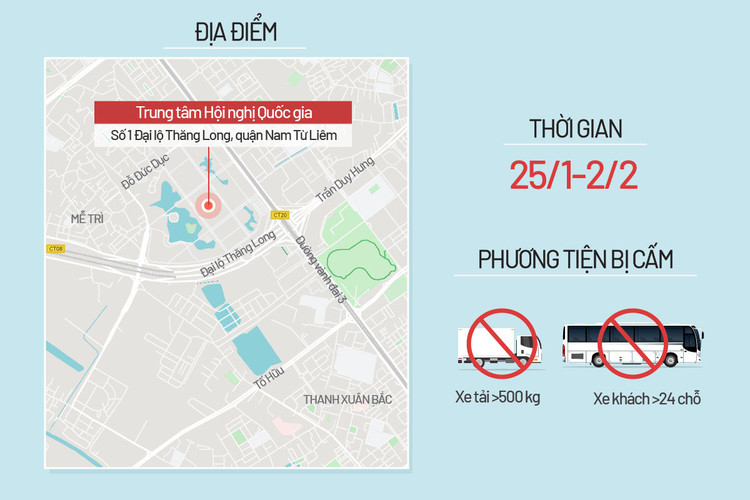 Bản đồ cấm đường phục vụ Đại hội Đảng ảnh 1