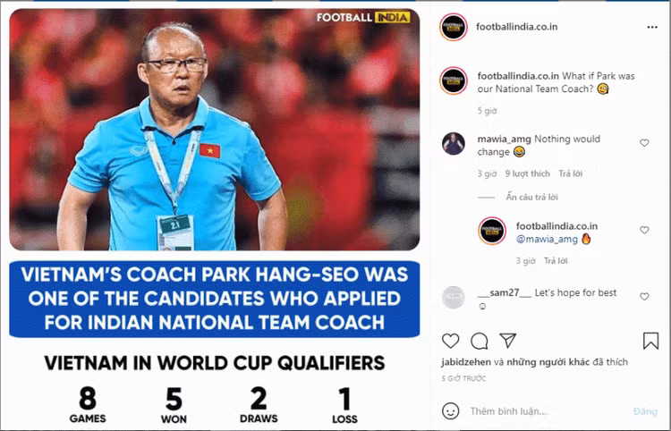 Báo Ấn Độ bất ngờ mong muốn HLV Park Hang Seo dẫn dắt đội tuyển quốc gia - 1