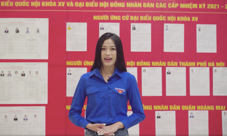 Đỗ Thị Hà, Huyền My kêu gọi các cử tri trẻ thực hiện khuyến cáo 5K khi đi bầu cử ảnh 1