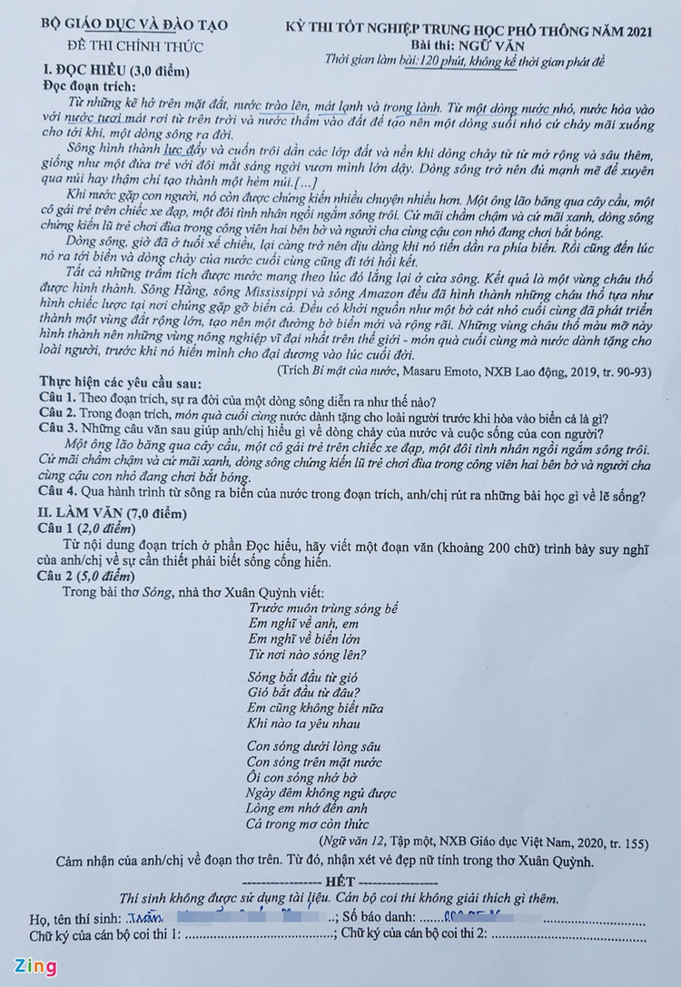 de thi mon Ngu van anh 1