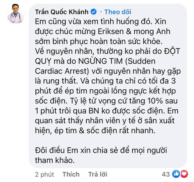 Khoảnh khắc cầu thủ Đan Mạch bất ngờ gục ngã ngay giữa trận đấu khiến cả thế giới bàng hoàng, bật khóc: Ronaldo gửi lời chúc bình an, bác sĩ lý giải nguyên nhân - Ảnh 10.