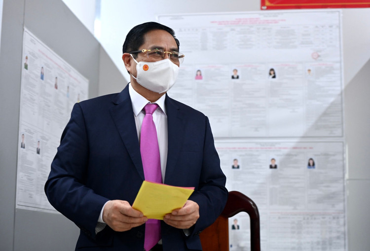 Thu tuong Pham Minh Chinh bo phieu anh 11