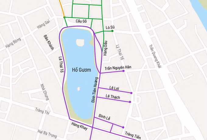 Không gian đi bộ qua ba lần mở rộng tại quận Hoàn Kiếm. Đồ hoạ: Việt Chung