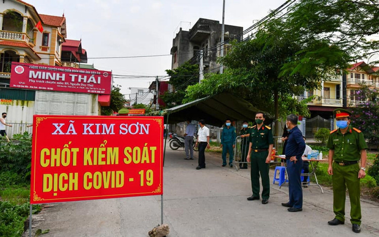 Xã Kim Sơn, huyện Gia Lâm (Hà Nội)- nơi có chùm ca bệnh liên quan đến huyện Thuận Thành, tỉnh Bắc Ninh.