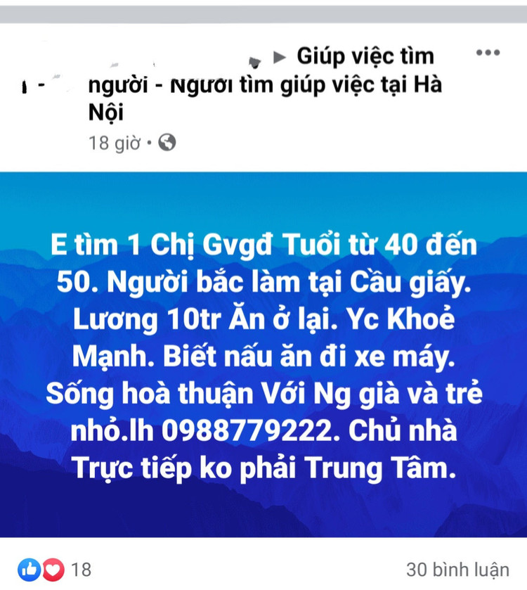Nhiều gia đình ở Hà Nội loay hoay tìm người giúp việc sau Tết - 2