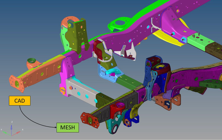Chi tiết thân xe kế được tạo ra với sự hỗ trợ của phần mềm máy tính.