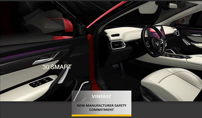 Một mẫu xe của VinFast trong hạng mục trao giải của tổ chức Asean NCAP. Ảnh chụp màn hình.