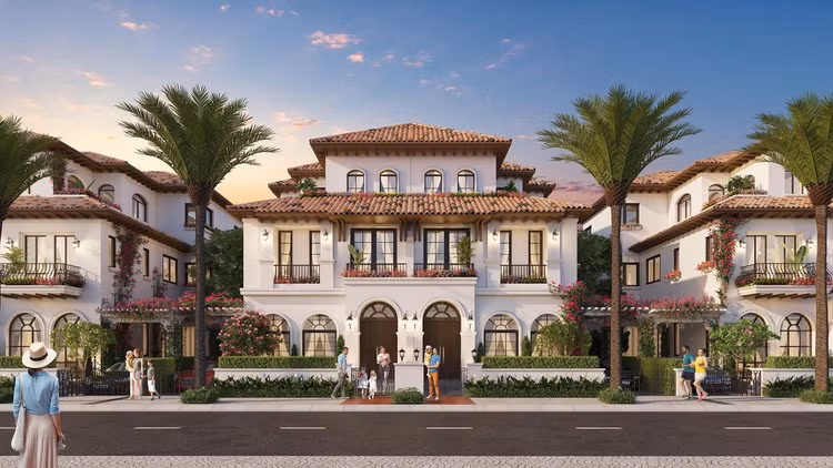 Cảm hứng Miami thể hiện trong từng đường nét kiến trúc của dự án. Ảnh phối cảnh minh họa.