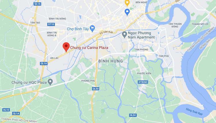 Nơi xảy ra vụ việc ở số 1648 trên đường Võ Văn Kiệt, phường 16, quận 8, TP.HCM. Ảnh: Google Maps.