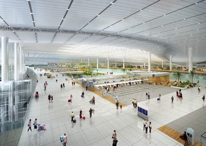 Khu vực làm thủ tục tại nhà ga sân bay Long Thành. Ảnh: ACV