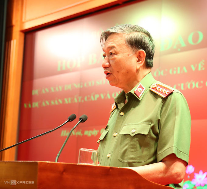 Bộ trưởng Tô Lâm phát biểu trong Hội nghị giao ban. Ảnh: Tiến Dũng