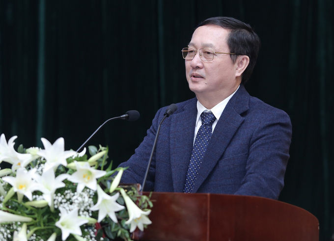 Bộ trưởng Huỳnh Thành Đạt phát biểu tại hội nghị. Ảnh: Ngũ Hiệp.