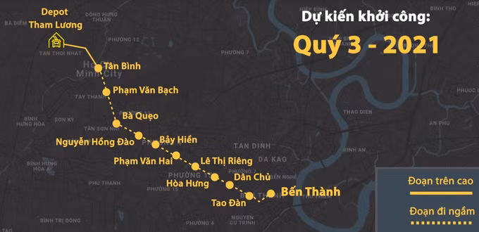 Sơ đồ tuyến Metro Số 2. Đồ hoạ: Thanh Huyền.