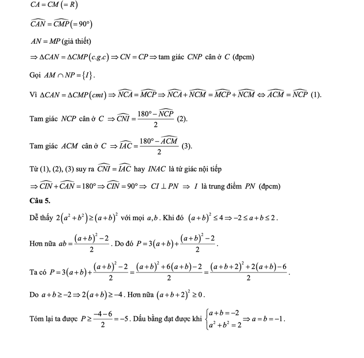 Đáp án gợi ý giải đề thi môn Toán vào lớp 10 THPT của Hà Nội - 6