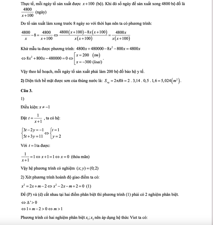 Đáp án gợi ý giải đề thi môn Toán vào lớp 10 THPT của Hà Nội - 4