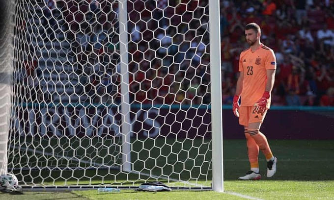 Unai Simon là thủ môn thứ tư phản lưới trong lịch sử Euro, và cả bốn trường hợp này đều đến năm 2021. Ảnh: Reuters