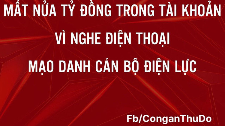 Trang fanpage của Công an TP.Hà Nội đưa cảnh báo về thủ đoạn lừa đảo chiếm đoạt tài sản qua điện thoại /// Ảnh Chụp màn hình 