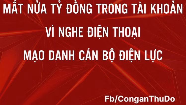 Trang fanpage của Công an TP.Hà Nội đưa cảnh báo về thủ đoạn lừa đảo chiếm đoạt tài sản qua điện thoại /// Ảnh Chụp màn hình 