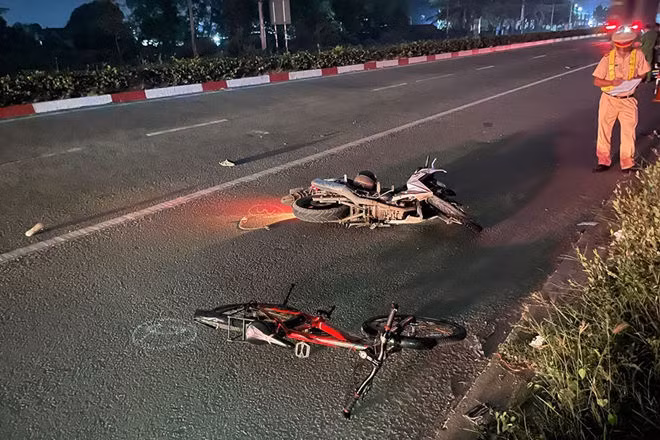 Hiện trường vụ tai nạn giao thông.