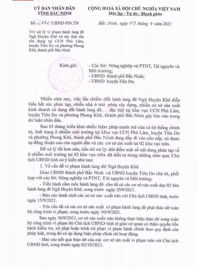 Chủ tịch tỉnh Bắc Ninh ra tối hậu thư dẹp sạch sai phạm, cứu sông Cầu - 1