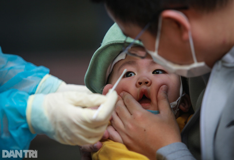 Tầm soát hơn 2,5 triệu dân TPHCM: Ăn vội bát cơm rồi ôm con đi xét nghiệm - 8