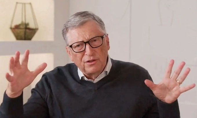 Tỷ phú Bill Gates vẫn đeo nhẫn cưới trong cuộc họp qua Zoom với Phòng Thương mại Mỹ hôm 19/5. Ảnh chụp màn hình: Twitter/Phòng Thương mại Mỹ