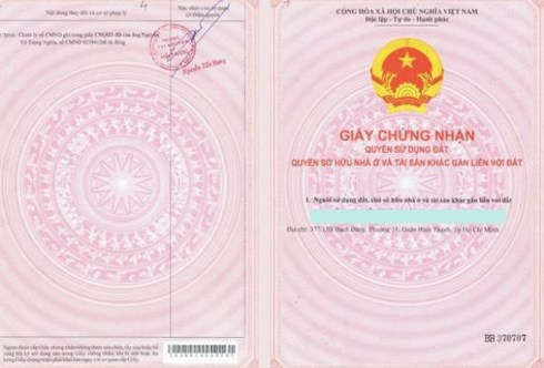 Giấy chứng nhận quyền sử dụng đất (sổ đỏ) hợp pháp. (Ảnh minh họa)