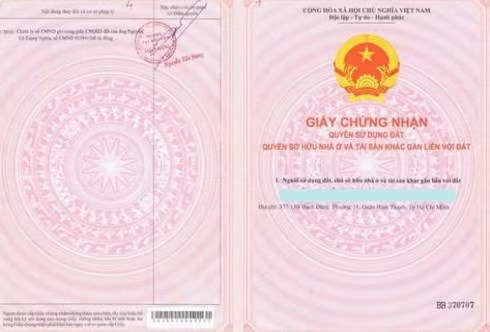 Giấy chứng nhận quyền sử dụng đất (sổ đỏ) hợp pháp. (Ảnh minh họa)