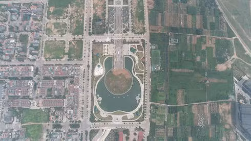 Công viên âm nhạc nhìn từ trên cao.