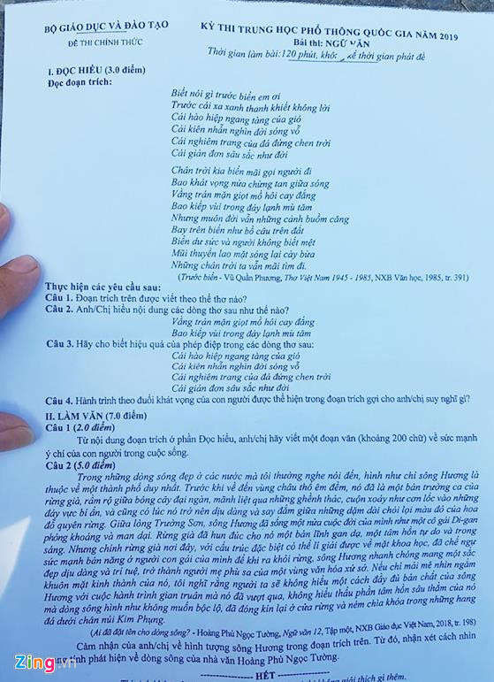 De thi Ngu van hoi ve 'Ai da dat ten cho dong song?' hinh anh 1 