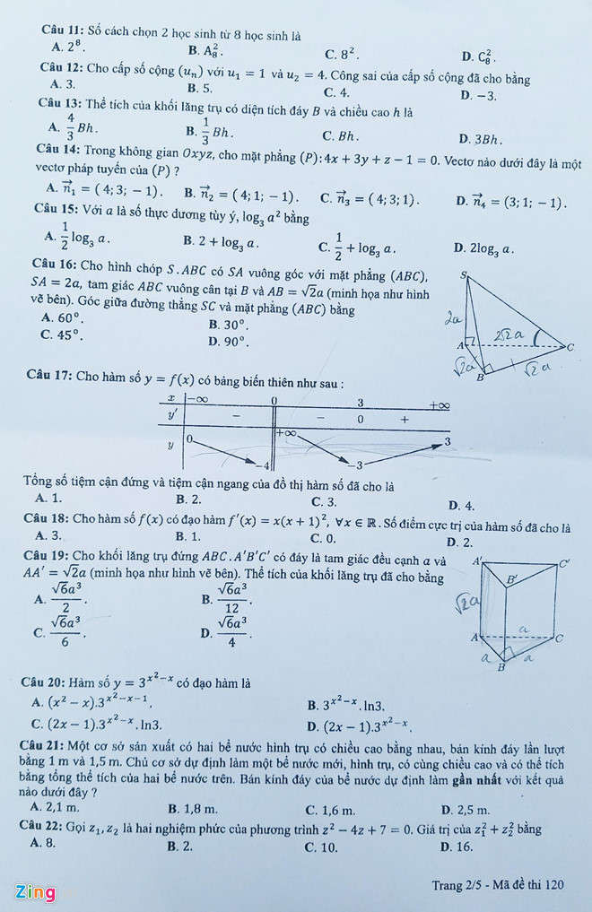Bai giai 24 ma de thi mon Toan THPT quoc gia 2019 hinh anh 2 
