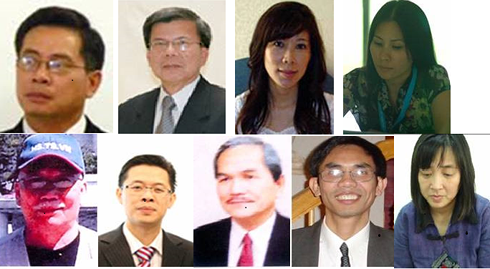 Từ trái sang, hàng trên: Đỗ Hoàng Điềm, Đỗ Đăng Liêu, Hà Đông Xuyến, Huỳnh Phạm Phương Trang; hàng dưới: Lương Văn Mỹ, Nguyễn Đỗ Đông Phong, Nguyễn Kim Hườn, Nguyễn Quốc Quân, Nguyễn Thị Thanh Vân.