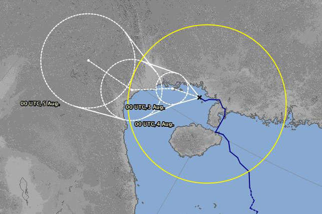Dự báo vị trí và hướng di chuyển bão Wipha của đài khí tượng Nhật Bản.