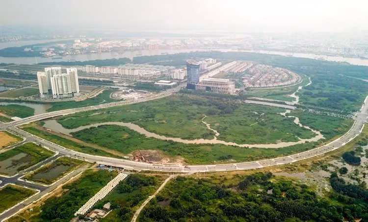 Một góc Khu đô thị mới Thủ Thiêm, quận 2. Ảnh: Hữu Khoa