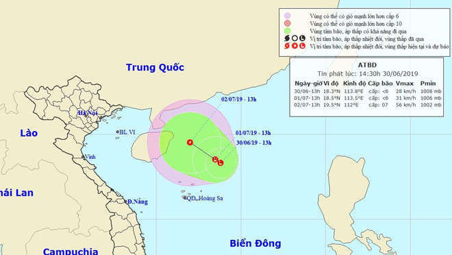 Xuat hien vung ap thap tren Bien Dong, co the huong vao Viet Nam hinh anh 1 
