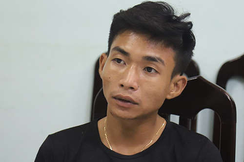 Giáp tại cơ quan điều tra. Ảnh: Phạm Dự.