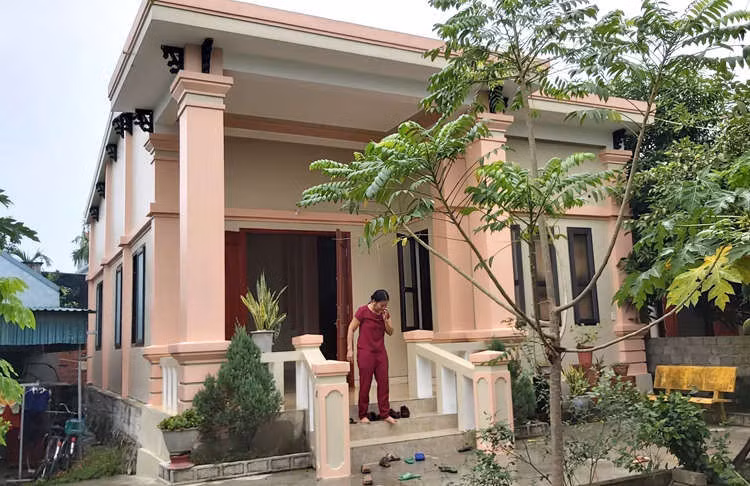 Ngôi nhà của anh Nguyễn Đình Tứ ở xã Đô Thành.&nbsp;Ảnh: Nguyễn Hải.