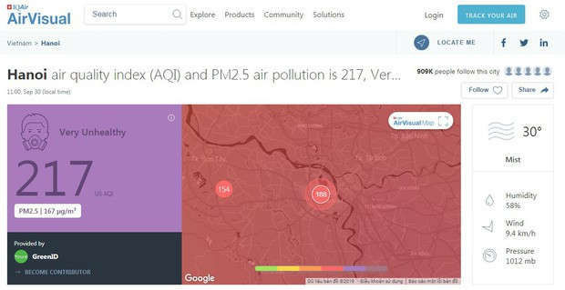 Hà Nội có chỉ số ô nhiễm cao nhất thế giới, Tổng thư ký Hội Hô hấp VN khuyến cáo: Những người đã mắc bệnh về hô hấp không nên ra ngoài - Ảnh 1.