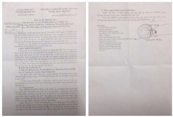 Kết luận thanh tra của UBND thành phố Sầm Sơn