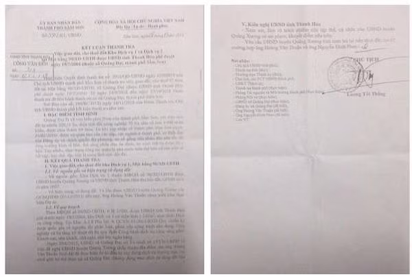 Kết luận thanh tra của UBND thành phố Sầm Sơn