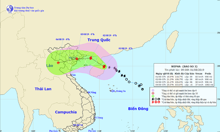 Chiều nay bão số 3 giật cấp 12 vào Vịnh Bắc bộ - ảnh 1