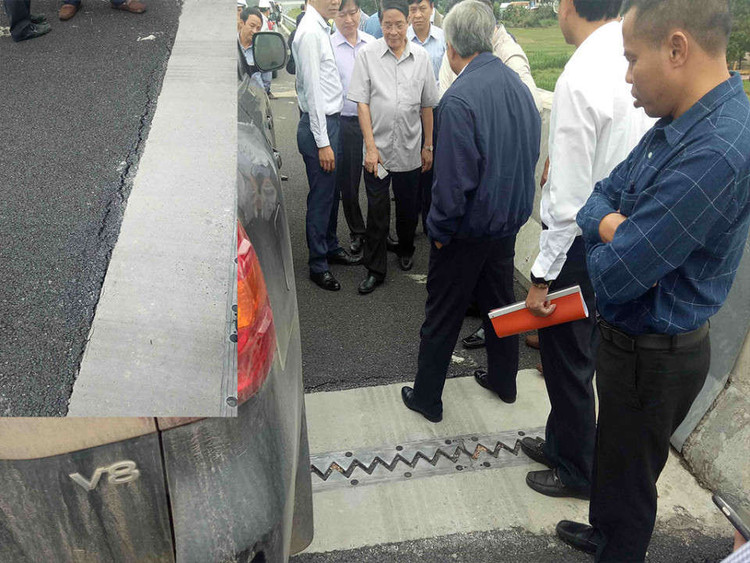 Một số vị trí đầu cầu xảy ra tình trạng lún nứt ngay vị trí tiếp giáp giữa cầu và đường