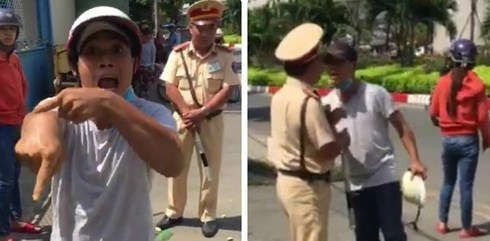 Trong clip Mạnh tấn công CSGT, Hồ Văn Mạnh cho rằng bị CSGT dùng gậy đánh vào tay.