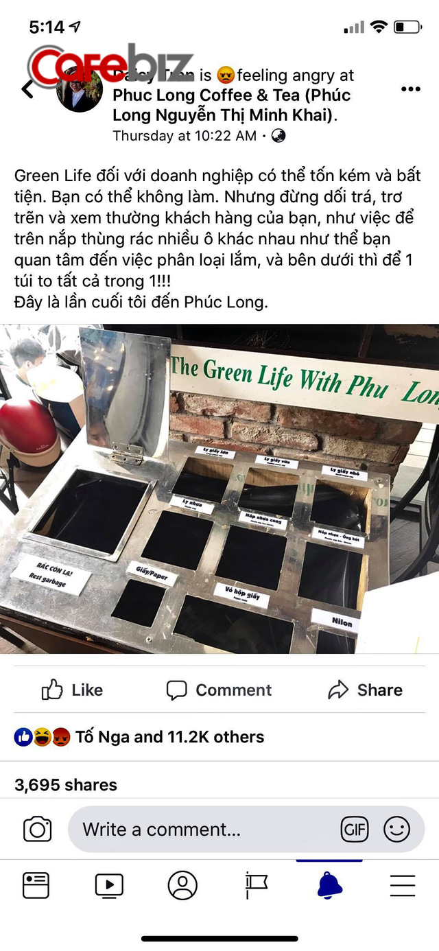 Kêu gọi sống xanh bằng thùng rác phân loại giả tạo, hãng cà phê Phúc Long bị kêu gọi tẩy chay vì lừa dối và xem thường khách hàng - Ảnh 1.