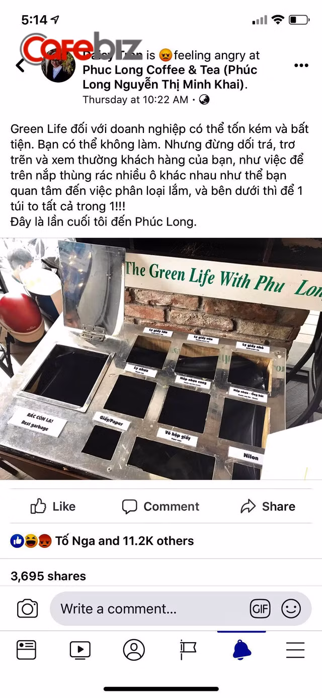 Kêu gọi sống xanh bằng thùng rác phân loại giả tạo, hãng cà phê Phúc Long bị kêu gọi tẩy chay vì lừa dối và xem thường khách hàng - Ảnh 1.