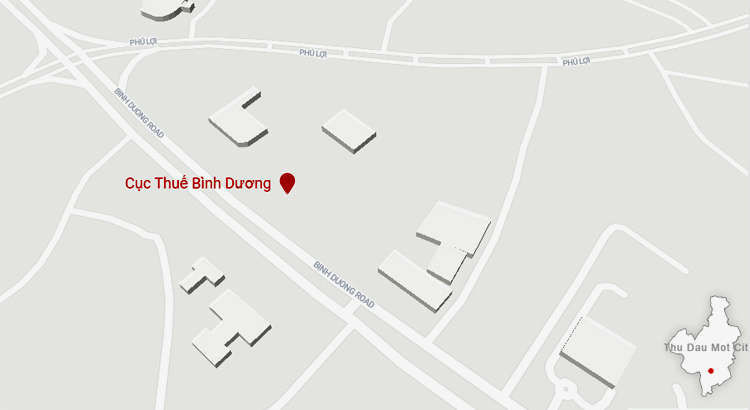 Vị trí Cục thuế Bình Dương. Ảnh: Datawrapper.