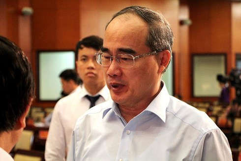 Bí thư Nguyễn Thiện Nhân tại cuộc họp đang diễn ra.