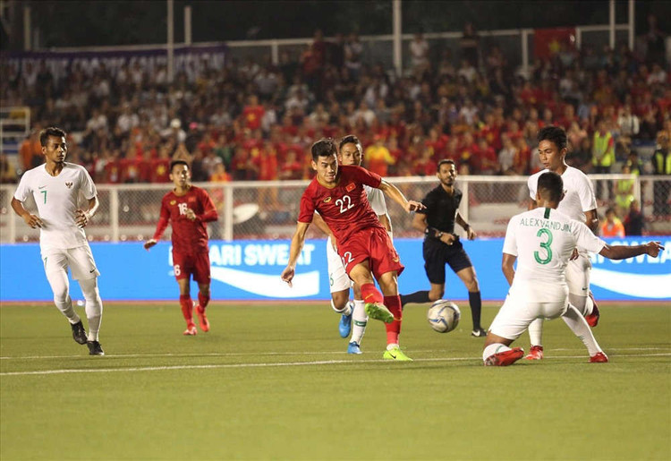 U22 Việt Nam từng đánh bại U22 Indonesia ở vòng bảng với tỉ số 2-1. Ảnh: D.P